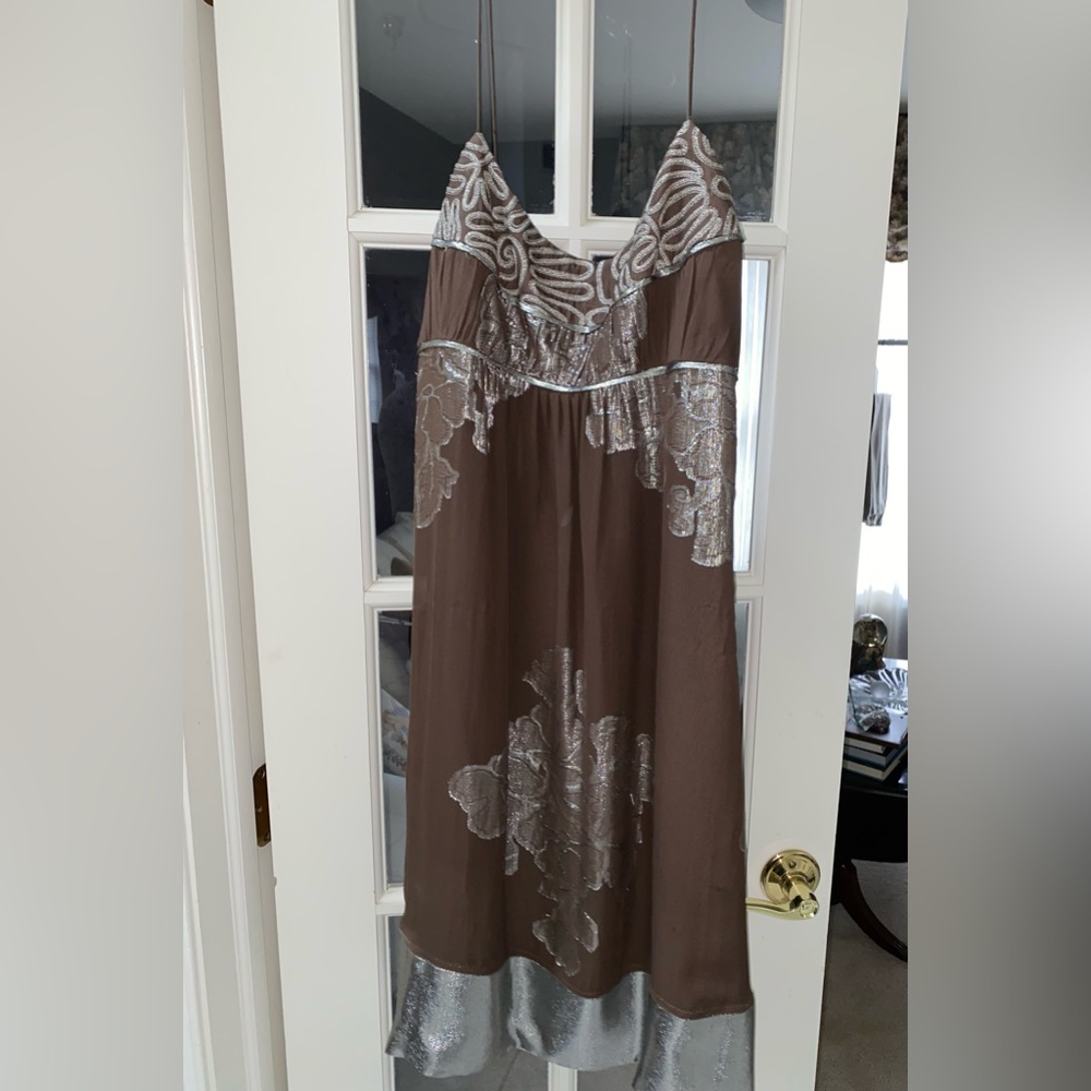 Chocolate brown Vintage Nicole Miller silk dress